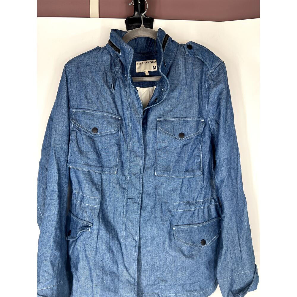 Rag & Bone Chambray Denim Utility Style Jacket M - image 6